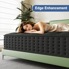 Tryagat 14” Twin Hybrid Mattress in a Box, Medium Firm Twin Size Mattresses, Cooling Gel Memory Foam Mattress with Individually Wrapped Pocket Coils, Pressure Relief