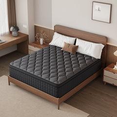 gunugu 10 inch Twin Hybrid Mattress in a Box, Cooling Gel Memory Foam Mattress with Individually Wrapped Pocket Coils, Medium Firm